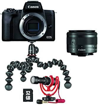Canon EOS M50 Mark II Mirrorless Vlogging Camera Kit with EF-M 15-45mm Lens, Black - DealYaSteal