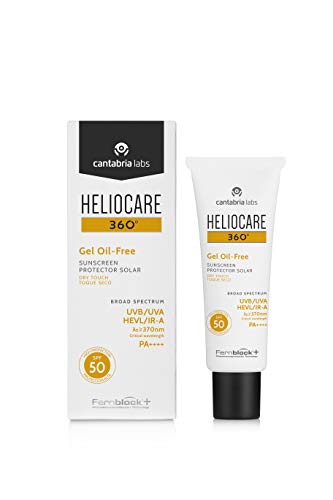 Heliocare 360 Oil-Free Gel SPF 50 50ml / Gel Sunscreen For Face/Daily UVA UVB Visible light Infrared-A Anti-Ageing Sun Protection/Combination Oily and Normal Skin/Matte Finish - DealYaSteal