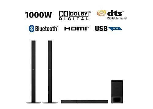 Sony HT-S700RF 1000W High Power Real 5.1 CH Soundbar, Tall Boy Rear Speakers, Dolby Digital, HDMI ARC, Optical Input, DTS Surround Sound, Black - DealYaSteal