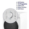 Super General 12 kg Front Loading Washing Machine SGW12500HD 1400 RPM Washer Energy-efficient Hidden LED-Display Silver 15 Programs - DealYaSteal