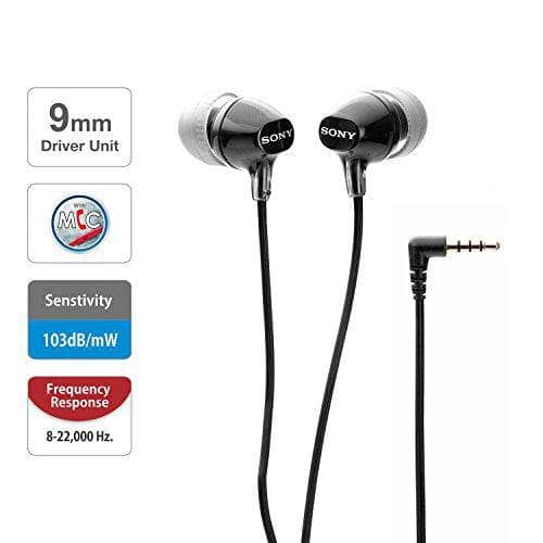 Sony MDREX15AP Wired In-Ear Headphones with Mic - Black - DealYaSteal