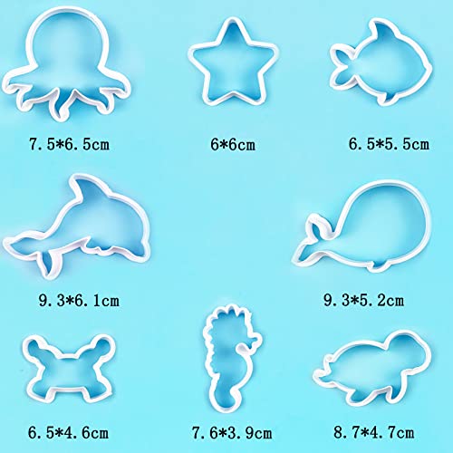 8Pcs Under Sea Cookies Biscuit Cutter Cake Decorating Mould Fish Seahorse Whale Dolphin Octopus Pastry Chocolate Dessert Baking Moulds Sugar Craft Tool - DealYaSteal