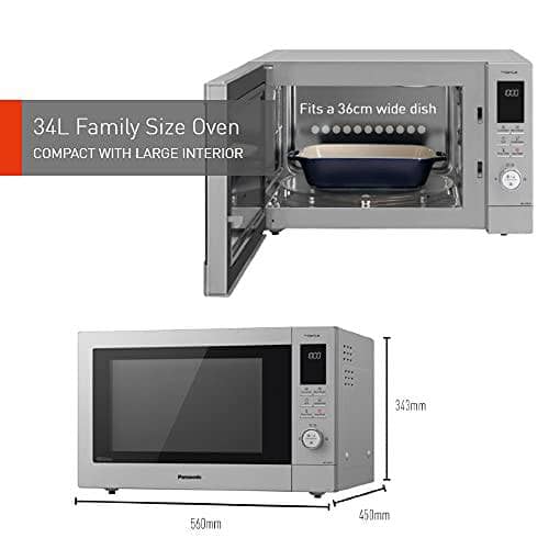 Panasonic 34L Convection oven,NN-CD87, Silver, with Healthy Air Fryer Menus - DealYaSteal