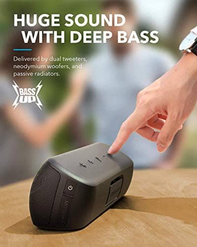 Soundcore Motion+ Bluetooth Speaker with Hi-Res 30W Audio BassUp Extended Bass and Treble Wireless HIFI Portable Speaker with App Customizable EQ 12-Hour Playtime IPX7 Waterproof and USB-C - DealYaSteal