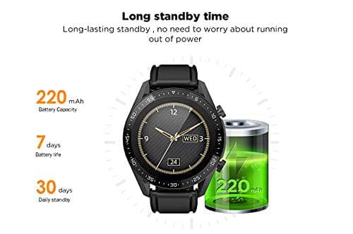 The Mohrim GT1 Smart Watch with Bluetooth Calling, Large Battery (Black) - DealYaSteal
