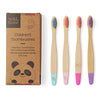 Organic Children's Bamboo Toothbrush | 4 Pack Candy Colour | Soft Fibre Bristles | 100% Biodegradable Handle | BPA Free | Vegan Eco Friendly Kids Toothbrushes by Wild & Stone - DealYaSteal