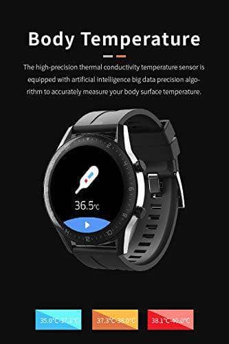 Smart Watch Fitness Tracker Heart Rate Monitor ECG Measurement Body Temperature Blood Pressure Step Calories Counter Sleep Monitor Waterproof for Men Teens include both Leather and Silicon Straps - DealYaSteal