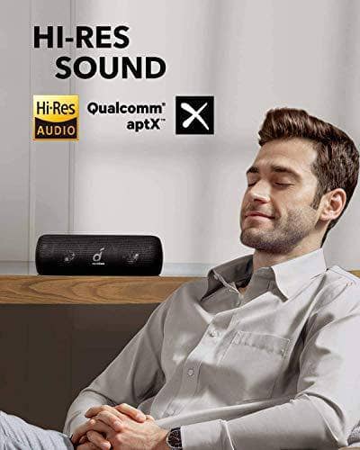 Soundcore Motion+ Bluetooth Speaker with Hi-Res 30W Audio BassUp Extended Bass and Treble Wireless HIFI Portable Speaker with App Customizable EQ 12-Hour Playtime IPX7 Waterproof and USB-C - DealYaSteal