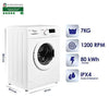 Super General 7 kg Front Loading Washing-Machine SGW 7100NLED 1200 RPM economic Washer Energy-Saving White 23 Programs - DealYaSteal
