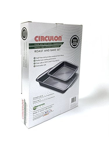 Circulon Momentum Bakeware Carbon Steel Non-stick Roast and Bake set of 2-Grey, 26 x 39.5 x 6.5 cm - DealYaSteal