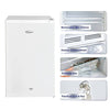 Super General 140 Liter Gross Volume Compact Mini-Refrigerator SG R060H White Beverage-Fridge with Child Lock Shelf Freezer-Box reversible door 49.5 x 56 x 82.8 cm - DealYaSteal