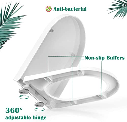 STOREMIC Toilet Seat Soft Close White D shape, Soft Close Toilet Seat - Bottom Fixing / Top Fixing, Quick Realease Toilet Seat for Easy Cleaning, Sturdy Anti-Bacterial UF Materials - DealYaSteal