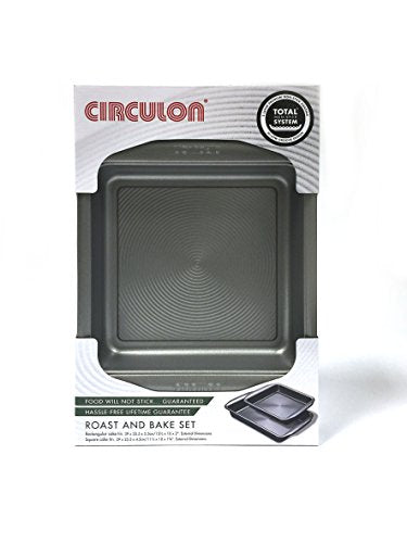 Circulon Momentum Bakeware Carbon Steel Non-stick Roast and Bake set of 2-Grey, 26 x 39.5 x 6.5 cm - DealYaSteal