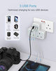 Double Plug Extension Power Adapter with 3 USB, TESSAN Multi Wall Socket 2 Way Dual Plugs Outlet Adaptor, 3 Pin Electric Sockets for Home, Office (Gray) - DealYaSteal