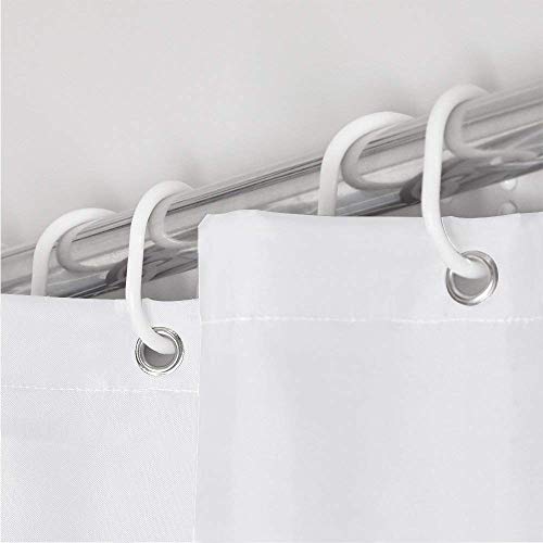 ANSIO Shower Curtain Mould and Mildew Resistant Solid White, 180 x 180 cm (71 x 71 Inch) | 100% Polyester - DealYaSteal