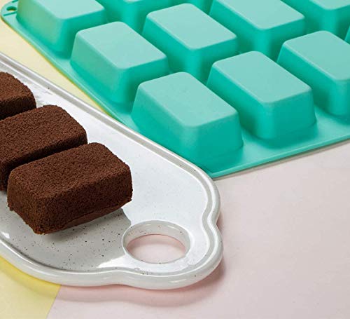 Webake Brownie Baking Tray Silicone Mini Bread Loaf Tins Rectangular Cake Moulds for Brownie, Cheesecake, Mini Cake, 30 x 25.4 x 2.5 cm - DealYaSteal