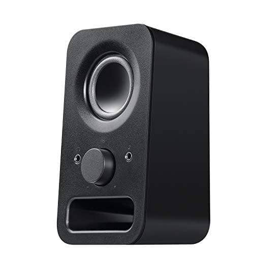 Logitech Z150 Compact Multimedia Stereo Speakers, 3.5mm Audio Input, Integrated Controls, Headphone Jack, Computer/Smartphone/Tablet/Music Player - Midnight Black - DealYaSteal