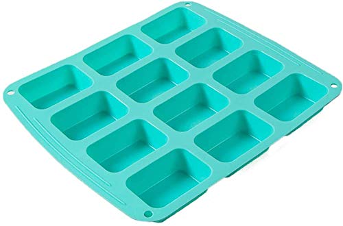Webake Brownie Baking Tray Silicone Mini Bread Loaf Tins Rectangular Cake Moulds for Brownie, Cheesecake, Mini Cake, 30 x 25.4 x 2.5 cm - DealYaSteal