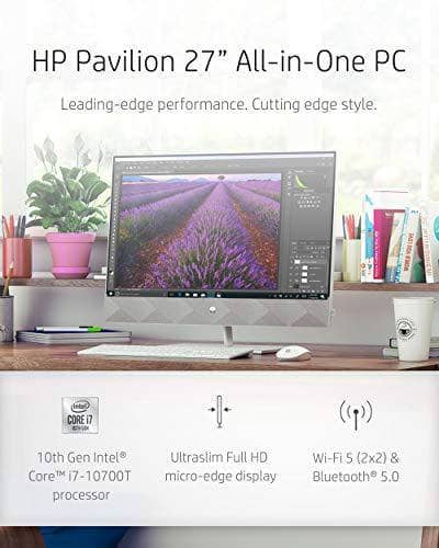 HP 27 Pavilion All-in-One PC, 10th Gen Intel i7-10700T Processor, 16 GB RAM, Dual Storage 512 GB SSD and 1TB HDD, Full HD IPS 27 Inch Touchscreen, Windows 10 Home, Keyboard and Mouse (27-d0072, 2020) - DealYaSteal
