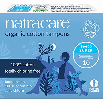 Natracare Organic Cotton Non Applicator Tampons Super 10 Per Pack - DealYaSteal