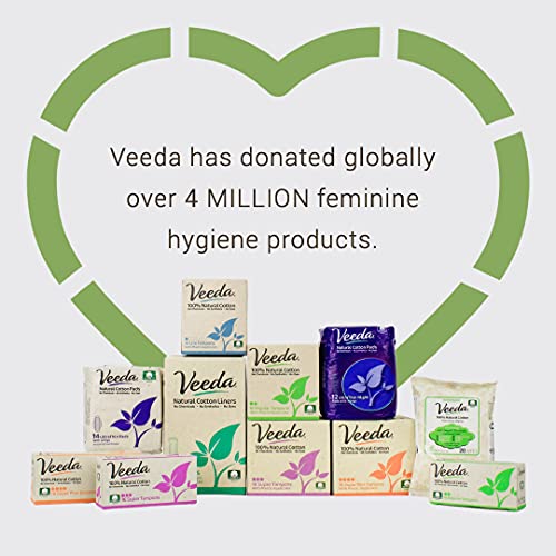 Naturalena Brands UK Limited Veeda 100 Natural Cotton Regular Tampons with Compact BPA Free Applicator Dermatologically Tested Chlorine Fragrance and Dye Free, Unscented, 16 Count - DealYaSteal