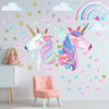 Outus 3 Sheets Unicorn Wall Decal Stickers, Large Size Unicorn Rainbow Wall Decor for Girls Kids Bedroom Nursery Christmas Birthday Party Decoration - DealYaSteal