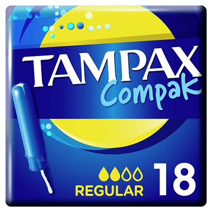 Tampax Compak Tampons, Super Plus With Applicator, 18 Tampons, Leak Protection And Discretion, Absorption Channels - DealYaSteal
