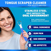 Tongue Scraper Cleaner for Adults & Kids Pack, Medical Grade Stainless Steel Tongue Brush Set, Oral Self Care for Bad Breath, Tongue Scraping with Travel Case (1pcs) - DealYaSteal