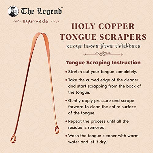 The Legend Pack of 5 Ayurveda Heavenly Copper Tongue Cleaner or Scraper | Metal Tongue Scraper and Handmade - DealYaSteal