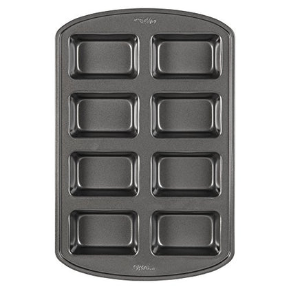 Wilton 2105-3972 Mini Loaf Baking Tin, Perfect Results, Non Stick, 8 Hole, Silver - DealYaSteal
