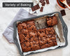 Rholet Baking Tray for Oven - 12x9 Inch Non Stick Brownie Tin ,Easy to Clean Heavy Duty Carbon Steel Deep Pan with Cutting Guides - Swift Release Bake Focaccia Lasagne Flapjacks Muffins - DealYaSteal