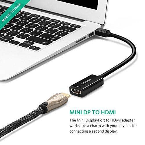 UGREEN Mini DisplayPort to HDMI Adapter (Thunderbolt 2.0) 4K Mini DP to HDMI Adapter Cable Compatible for MacBook Pro MacBook Air, iMac, Surface Book Pro 4/5, Thinkpad, Google Pixel Chromebook - Black - DealYaSteal