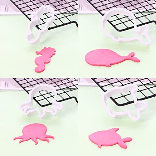 8Pcs Under Sea Cookies Biscuit Cutter Cake Decorating Mould Fish Seahorse Whale Dolphin Octopus Pastry Chocolate Dessert Baking Moulds Sugar Craft Tool - DealYaSteal