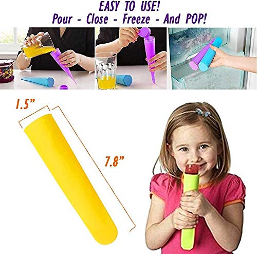 iNeibo Kitchen 10 Pack Silicone Popsicle Mold -Ice Pop Mould, Ice Lolly Molds with Lids, Food Standard, BPA Free - Popsicle Maker For Your Kids - DealYaSteal