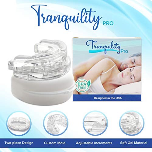 Tranquility PRO 2.0 Dental Mouth Guard - Grinding Mouthpiece - Night Time Teeth Mouthguard & Sleeping Bite Guard for Bruxism - Custom Molding & Adjustability - DealYaSteal