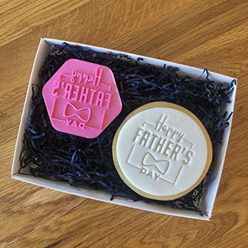 LissieLou Happy Fathers Day Style 2 Cookie Stamp Father's Day Love Icing Fondant Embosser - Light Pink - DealYaSteal