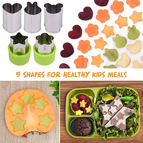 GET FRESH Sandwich Cutters for Kids – [20-pcs] Set with 5 Sandwich Shapes/Cookie Cutters/Bread Cutters – Comes with 5 Vegetable Cutters and Bonus 10 Bento Decorations - DealYaSteal