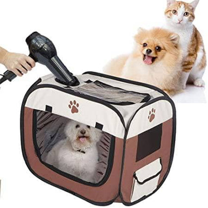 Pet Hair Drying Box,Portable Pet Hair Drying Box Folding Cage Travel Bag for Cats Dogs Portable Pet Hair Drying Box - DealYaSteal