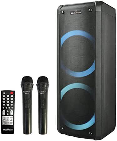 MediaCom MCI 525 Portable Party Speaker with Battery Bluetooth and 2 Wireless Mics - DealYaSteal