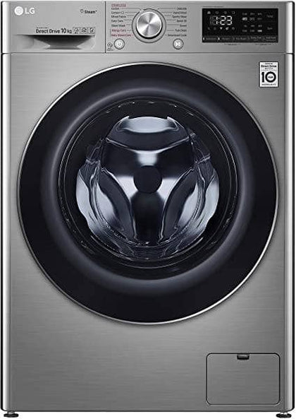 LG 10 Kg 1400 RPM Front Load Washing Machine Stainless Silver - F4V5RYP2T - DealYaSteal