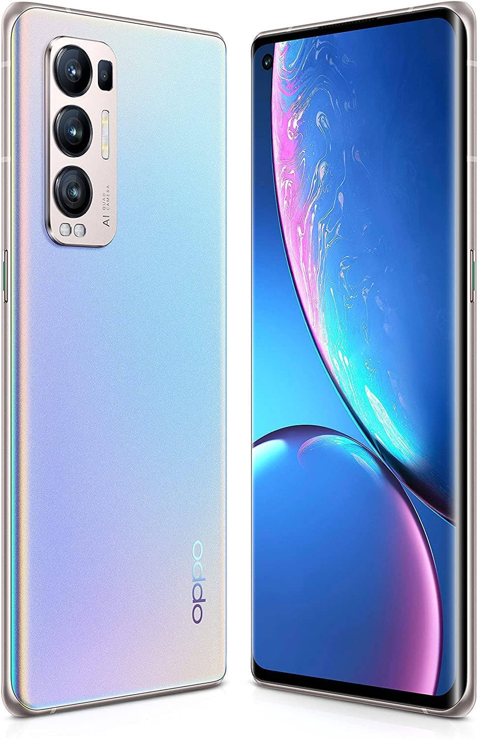 OPPO Reno5 Pro 5G Dual SIM Smartphone with OPPO Speaker 256GB 12GB RAM 65W SuperVOOC 50MP AI Quad Camera 4K AI Highlight Video Fingerprint and Face Recognition 5G Mobile Phone Galactic Silver - DealYaSteal